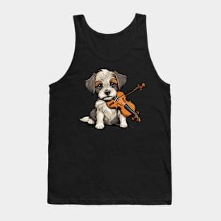 Dog playing violin Tank Top